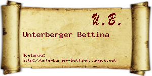 Unterberger Bettina névjegykártya